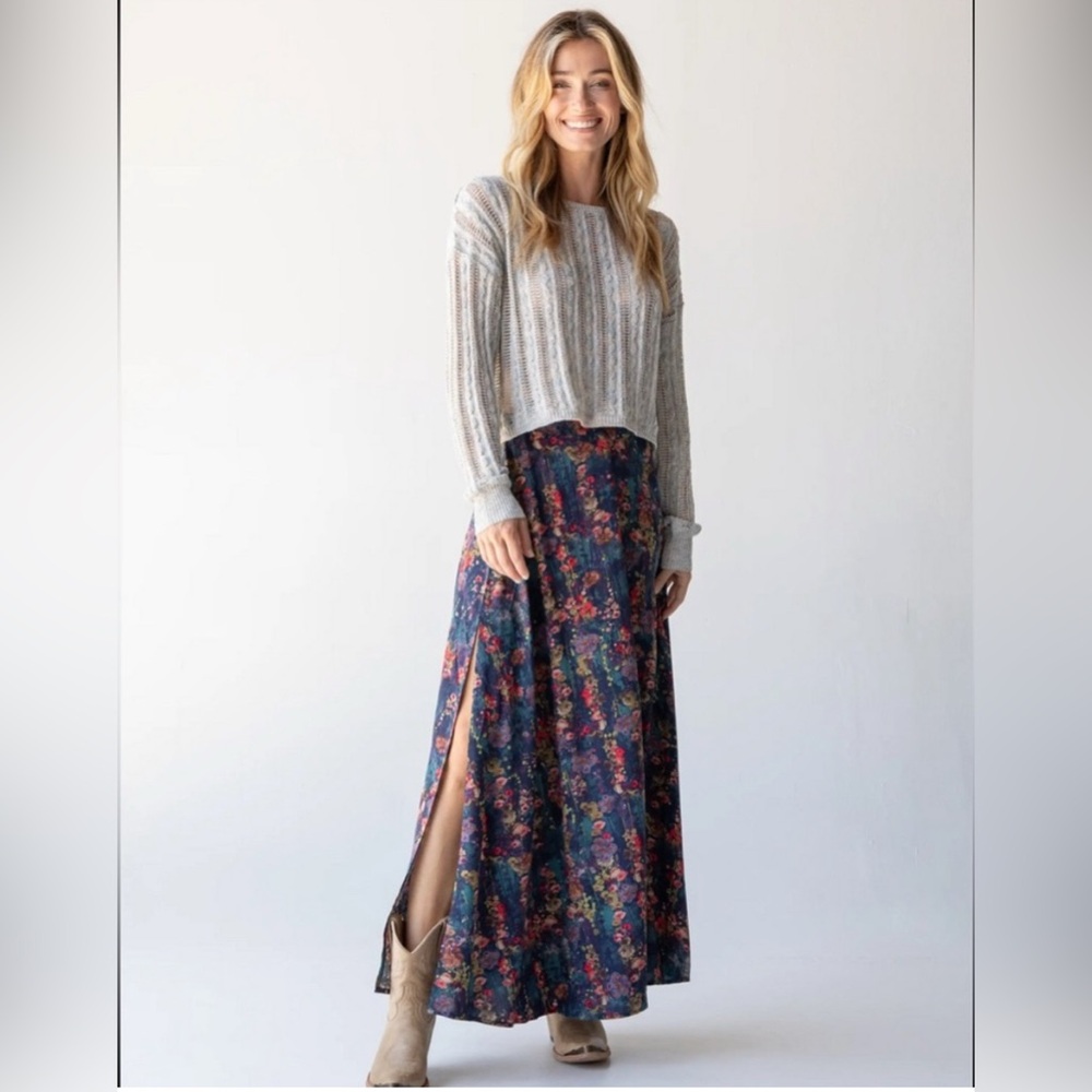 Natural Life Ginger Side-Slit Maxi Skirt